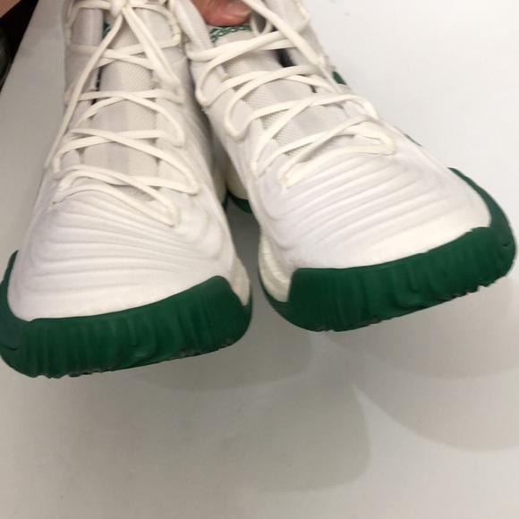 ADIDAS MIAMI HURRICANES TEAM-ISSUES WHITE & GREEN RUNNING SNEAKERS MENS SIZE 18 - Picture 9 of 16